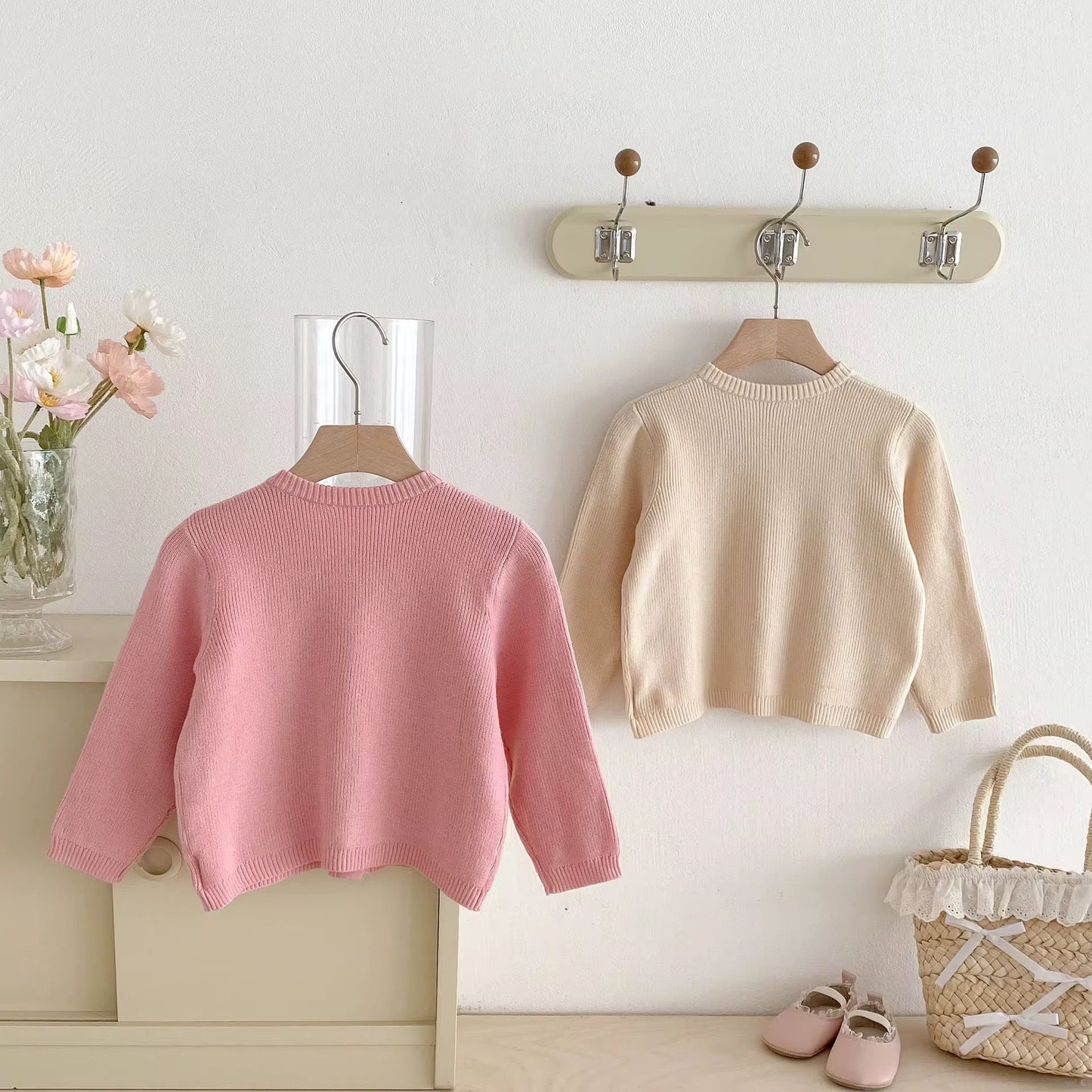 Cute Pretty Korean Style long Sleeve Knitted Sweater for children