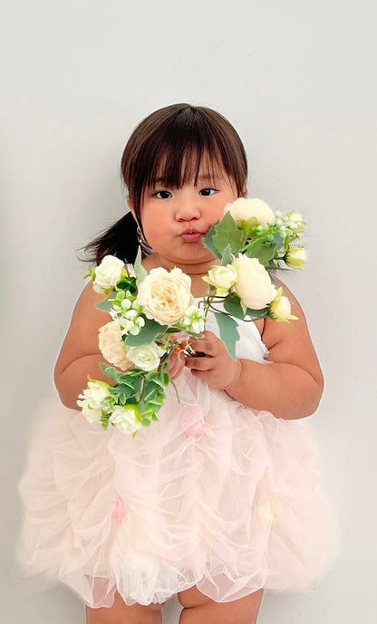 Elegant Floral mesh children Dress for Birthday and Special occasion