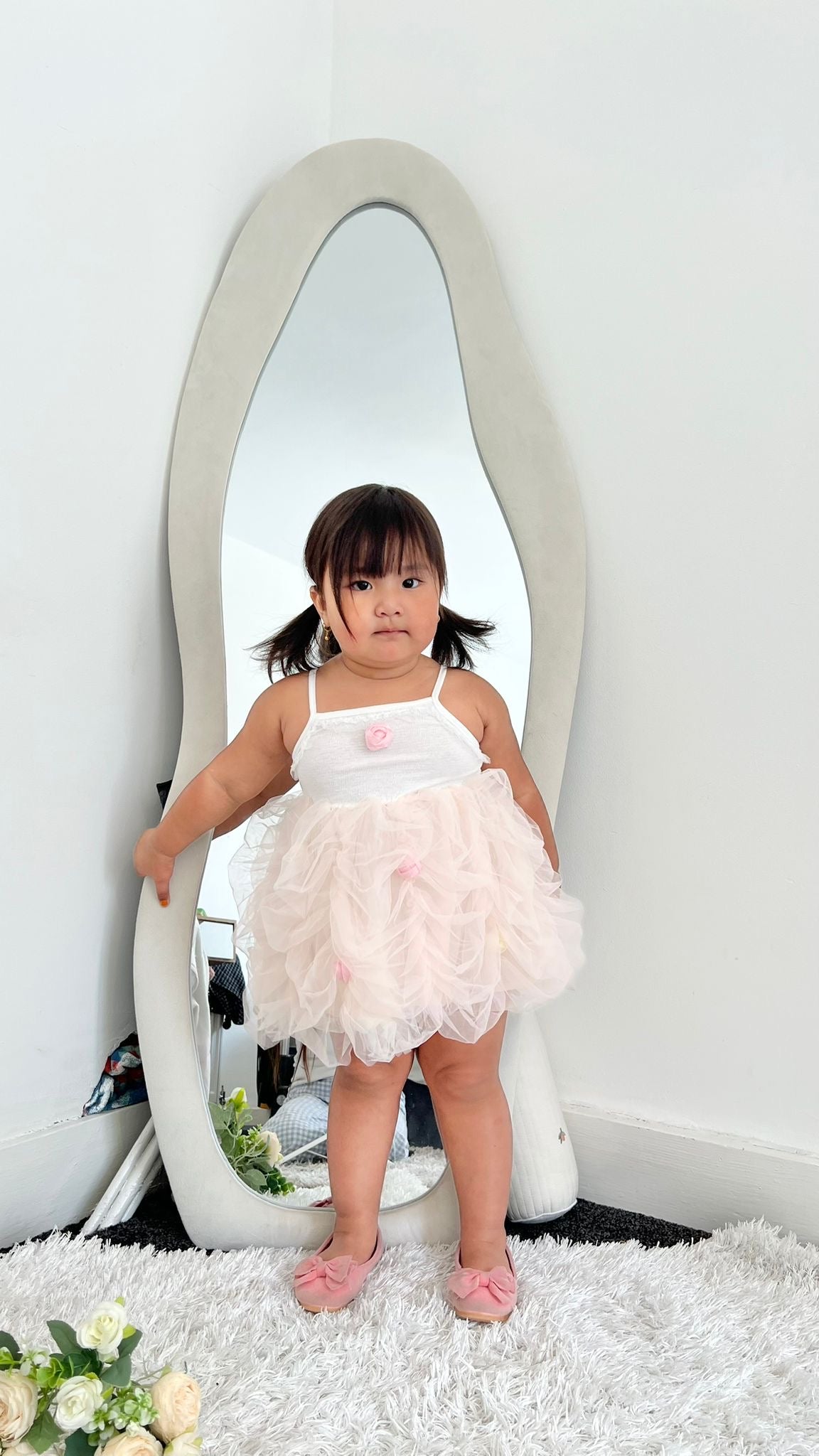 Elegant Floral mesh children Dress for Birthday and Special occasion