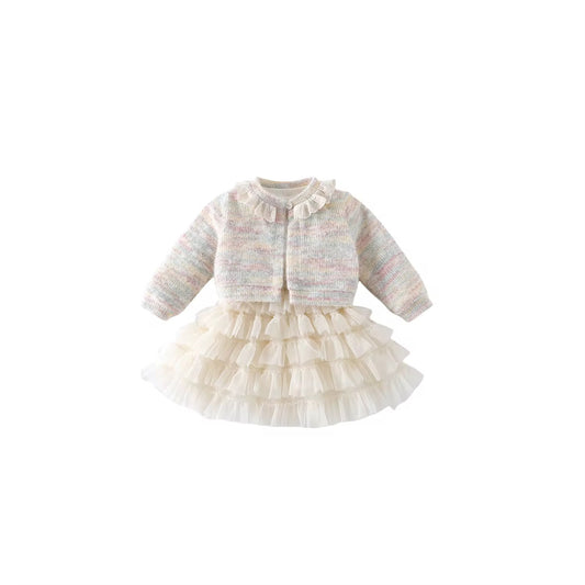 Princess Dress, flourish children cake dress set with cardigan.