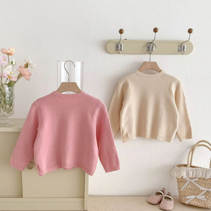 Cute Pretty Korean Style long Sleeve Knitted Sweater for children